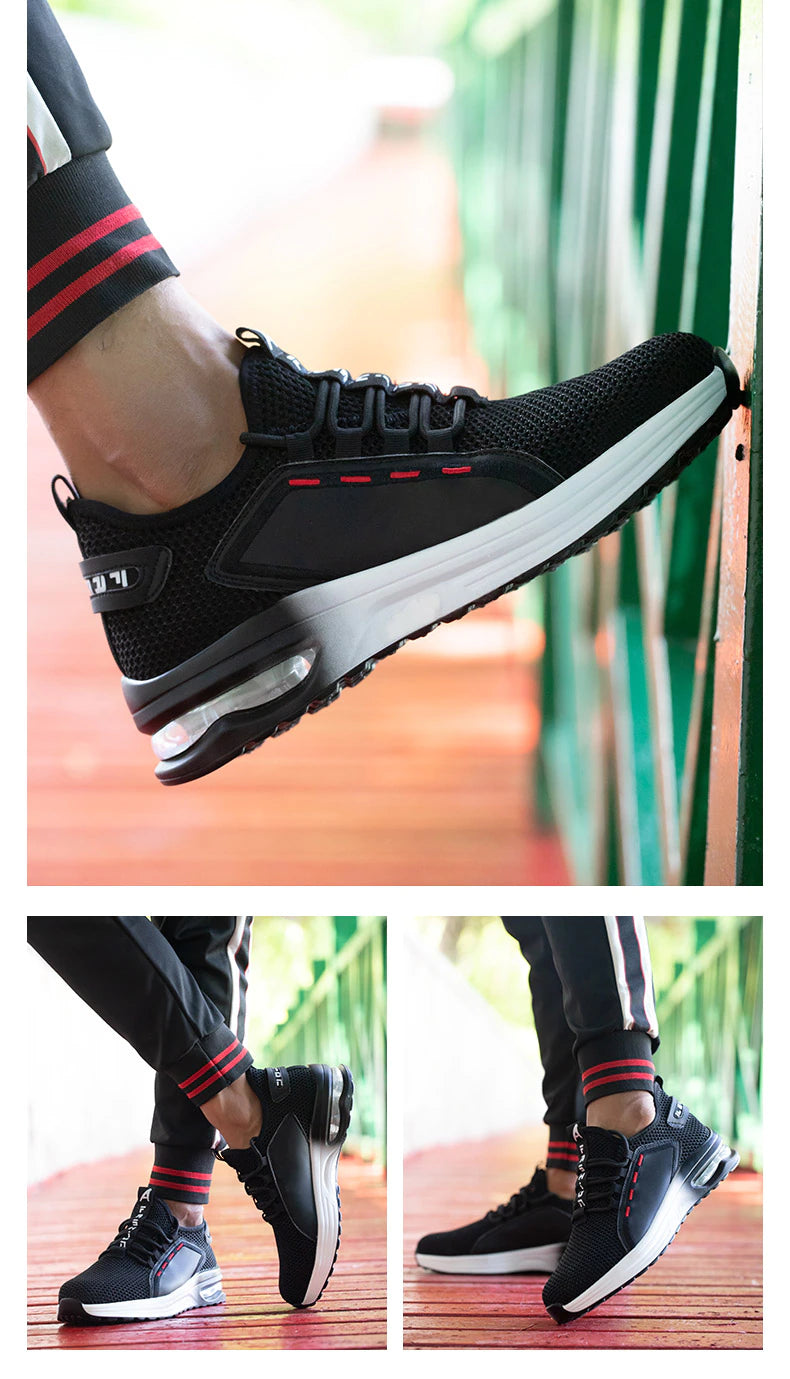 Men Work Safety Shoes Anti-slippery, Breathable Steel Toe Boots