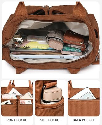 Premium Solid Color Corduroy Tote Bag