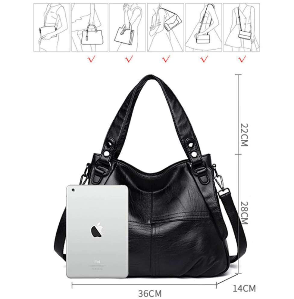 Women's Retro Soft Leather High Capacity Shoulder Bag