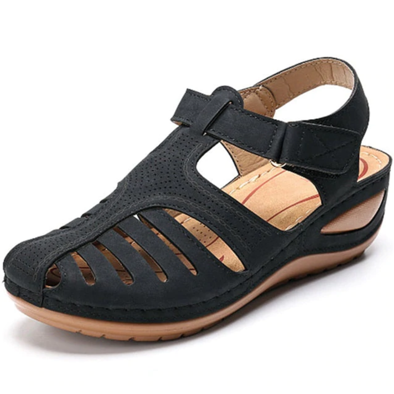 Soft PU Leather Closed Toe vintage Anti-Slip Sandals