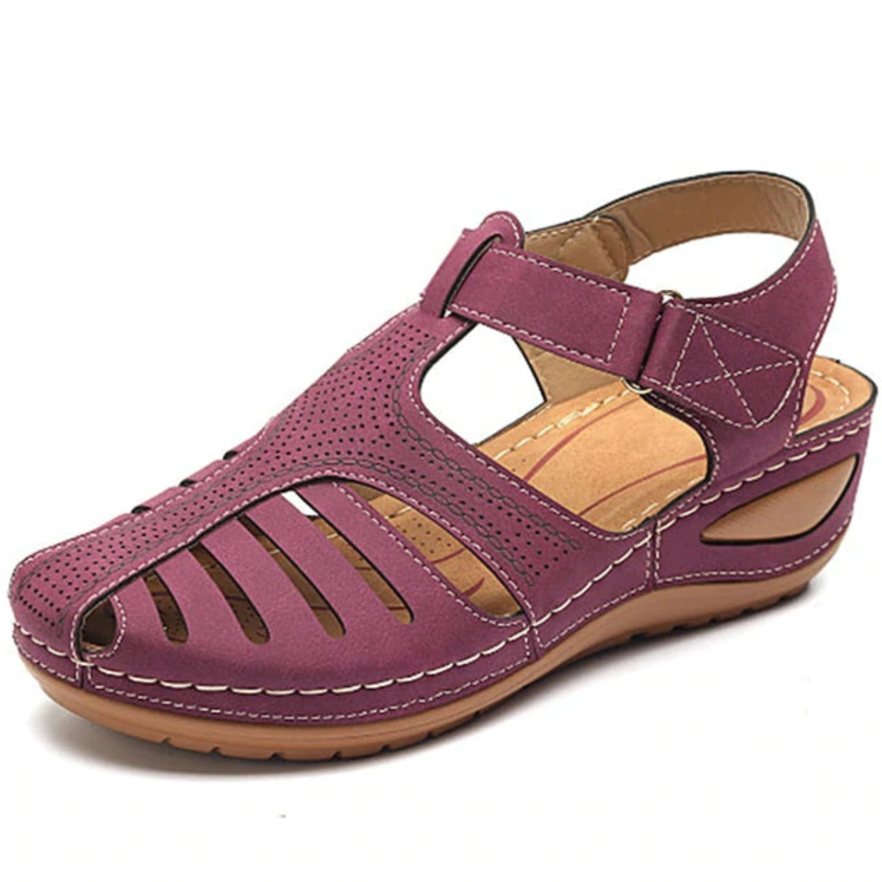 Soft PU Leather Closed Toe vintage Anti-Slip Sandals