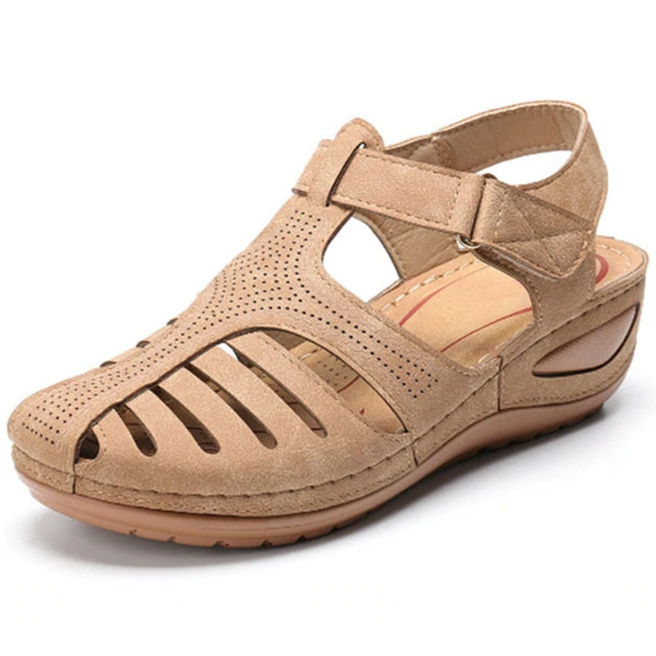 Soft PU Leather Closed Toe vintage Anti-Slip Sandals