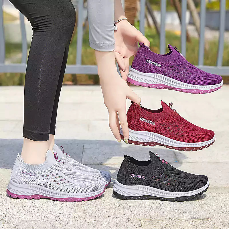 Women Orthopedic Corrector Walking Shoes,Breathable Lightweight Fly Woven Running Shoes