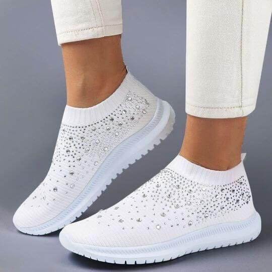 Women's Crystal Breathable Orthopedic Slip On Shoes