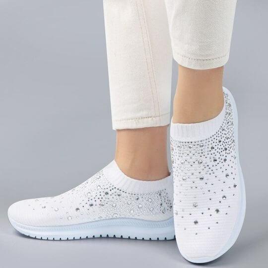 Women's Crystal Breathable Orthopedic Slip On Shoes