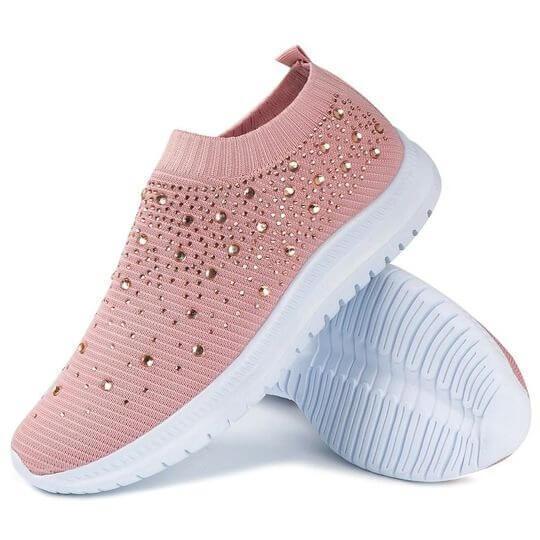 Women's Crystal Breathable Orthopedic Slip On Shoes