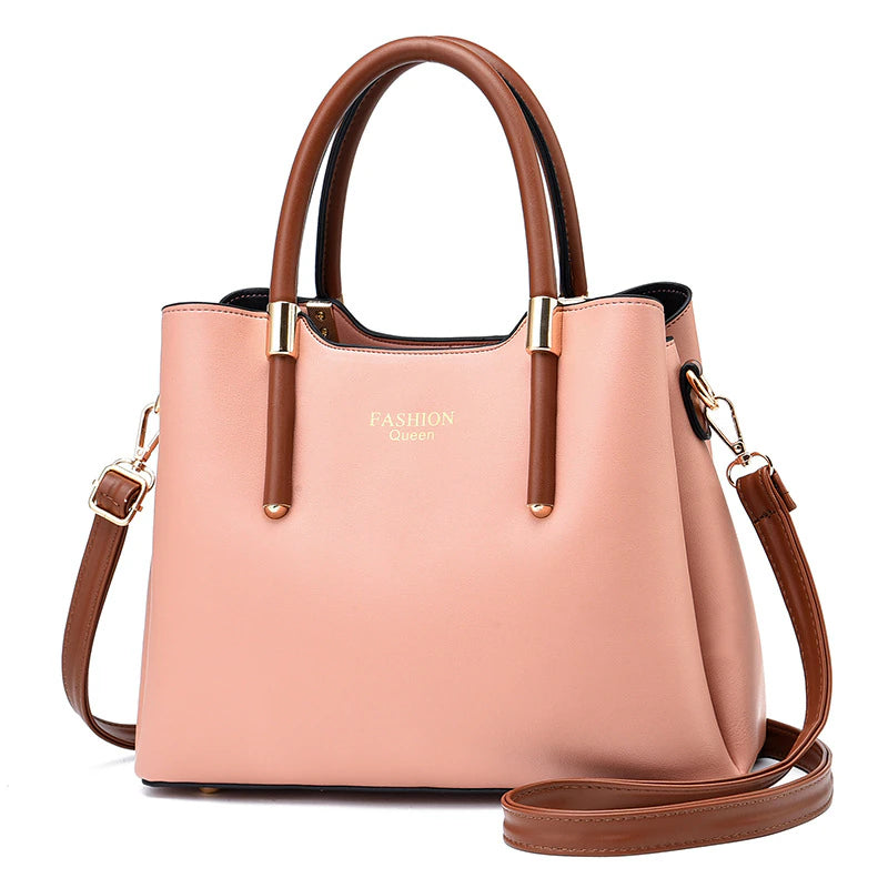 Premium Leather Top Handle Crossbody Bag, Large Capacity Adjustable Shoulder Bag