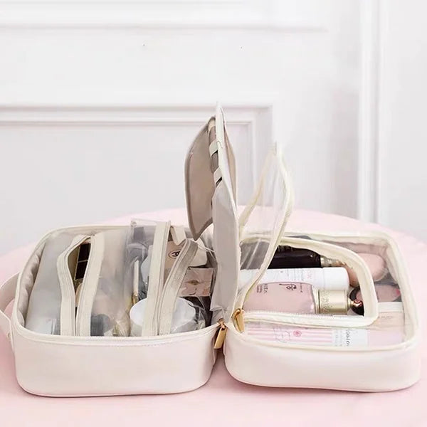 Multi-Compartment Toiletry Cosmetics Bag