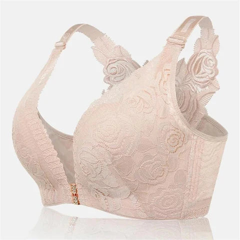 🎁FitMe Rose Embroidery Front Closure Wirefree Bra