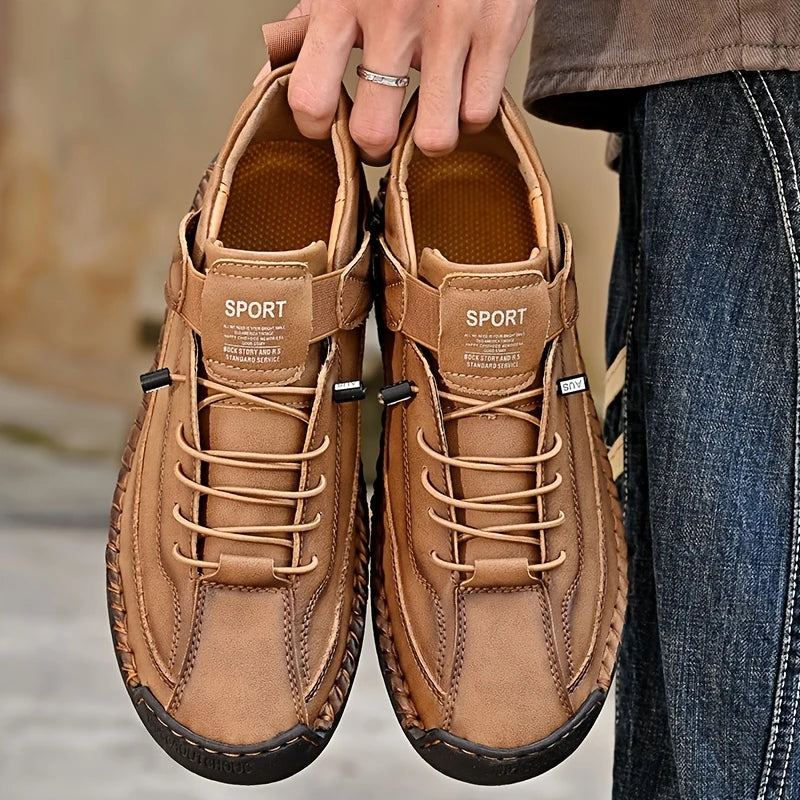 EaseStep™ Leather Sneakers – Soft Comfort & Orthopedic Support