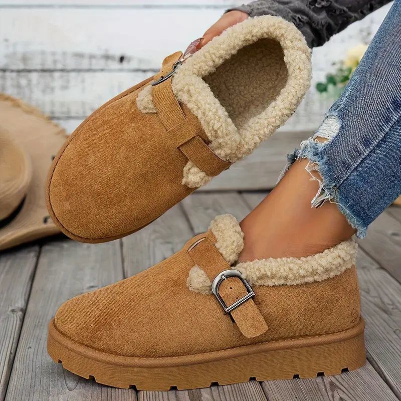 CozyStep™ Plush Round Toe Slip-on Shoes – Warmth & Orthopedic Comfort