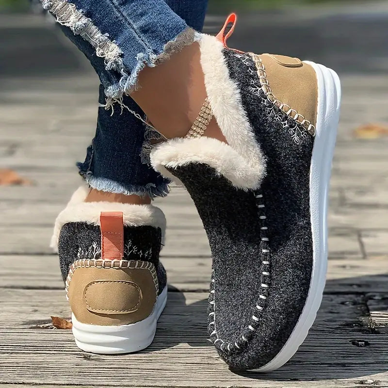 Cozy Winter Shoes - Plush Lined, Thermal Insulated, Slip-On, Comfortable for Cold Weather