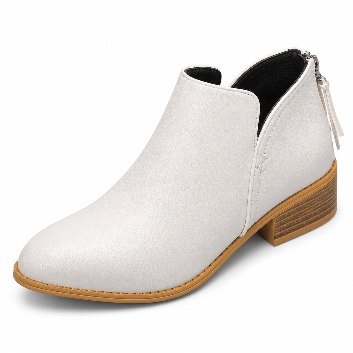 VStep™ Women’s Low-Heel Ankle Boots – Easy Zip & Everyday Style