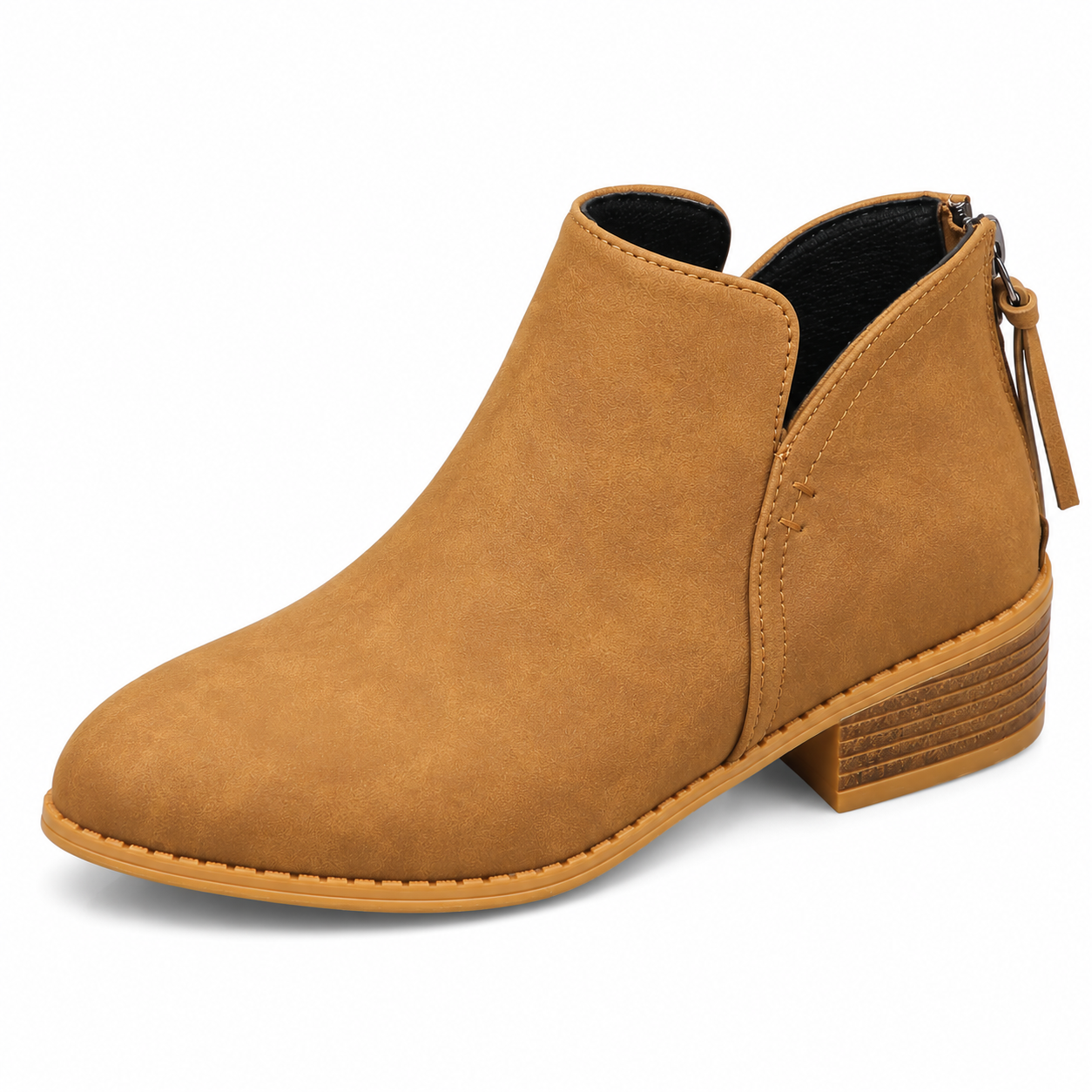 VStep™ Women’s Low-Heel Ankle Boots – Easy Zip & Everyday Style