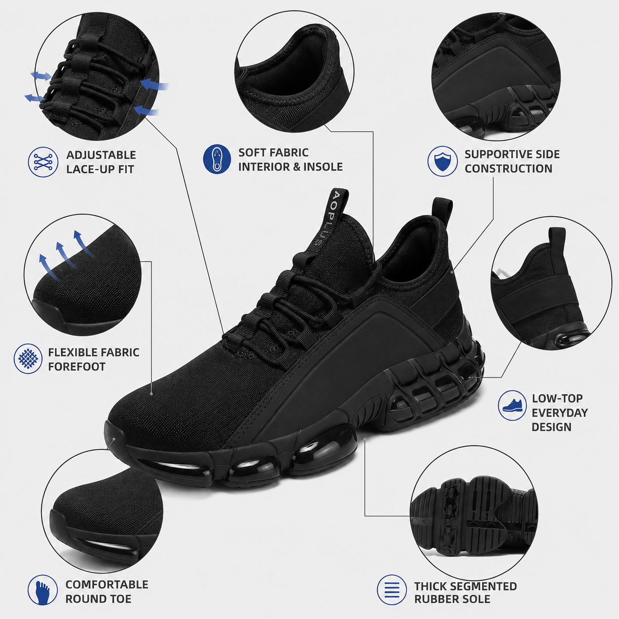 EaseStep™ Men's Lightweight Comfort & Support Sneakers