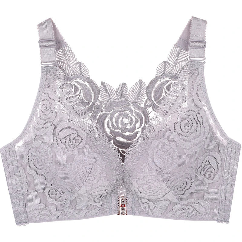 🎁FitMe Rose Embroidery Front Closure Wirefree Bra