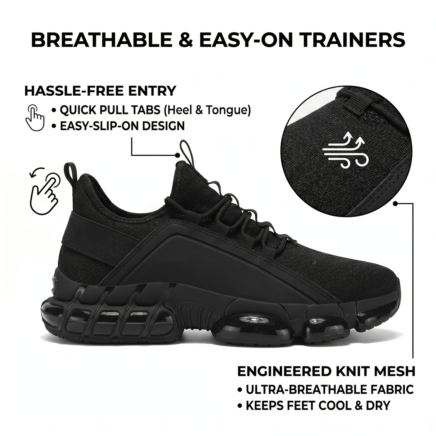 EaseStep™ Men's Lightweight Comfort & Support Sneakers