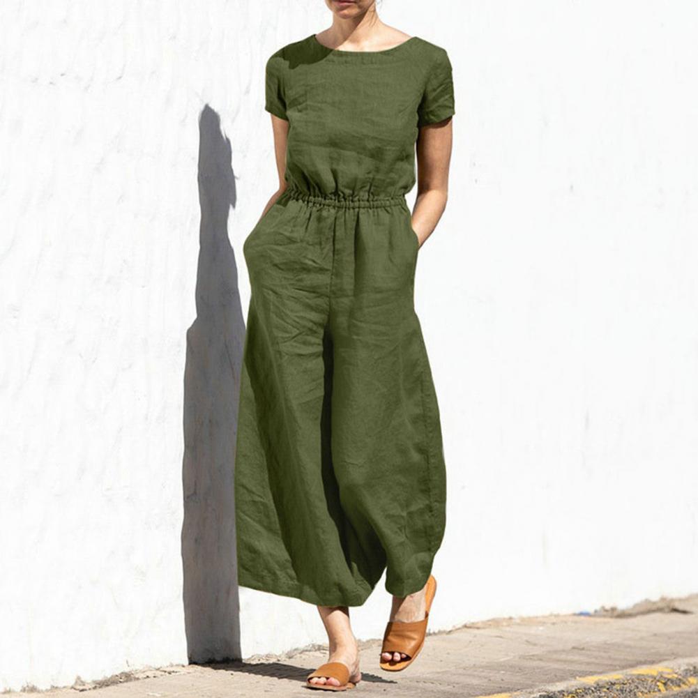 On This Week Sale OFF 50%🔥2023 Casual Crew Neck Wide Leg Summer Solid Jumpsuit