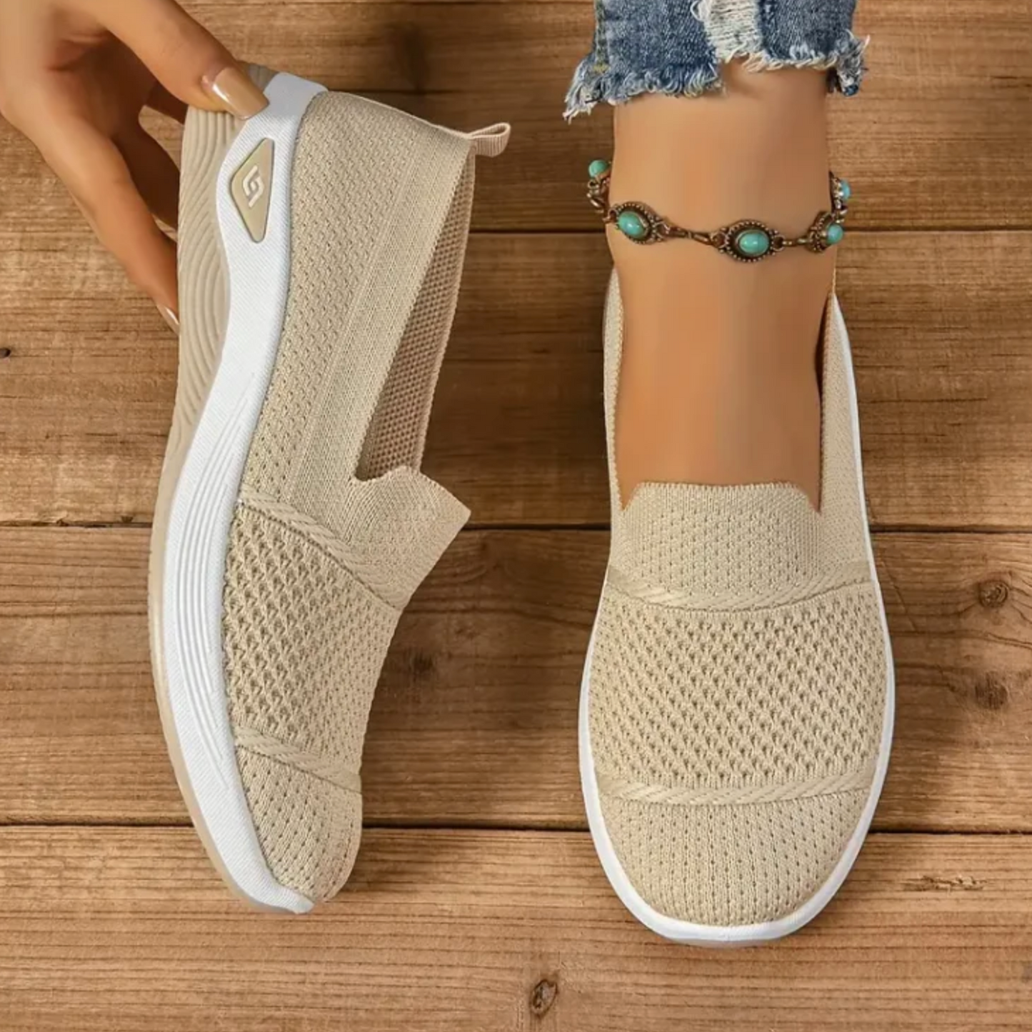 ComfortKnit™ Slip-On Orthopedic Walking Sneakers — Breathable, Cushioned, Non-Slip