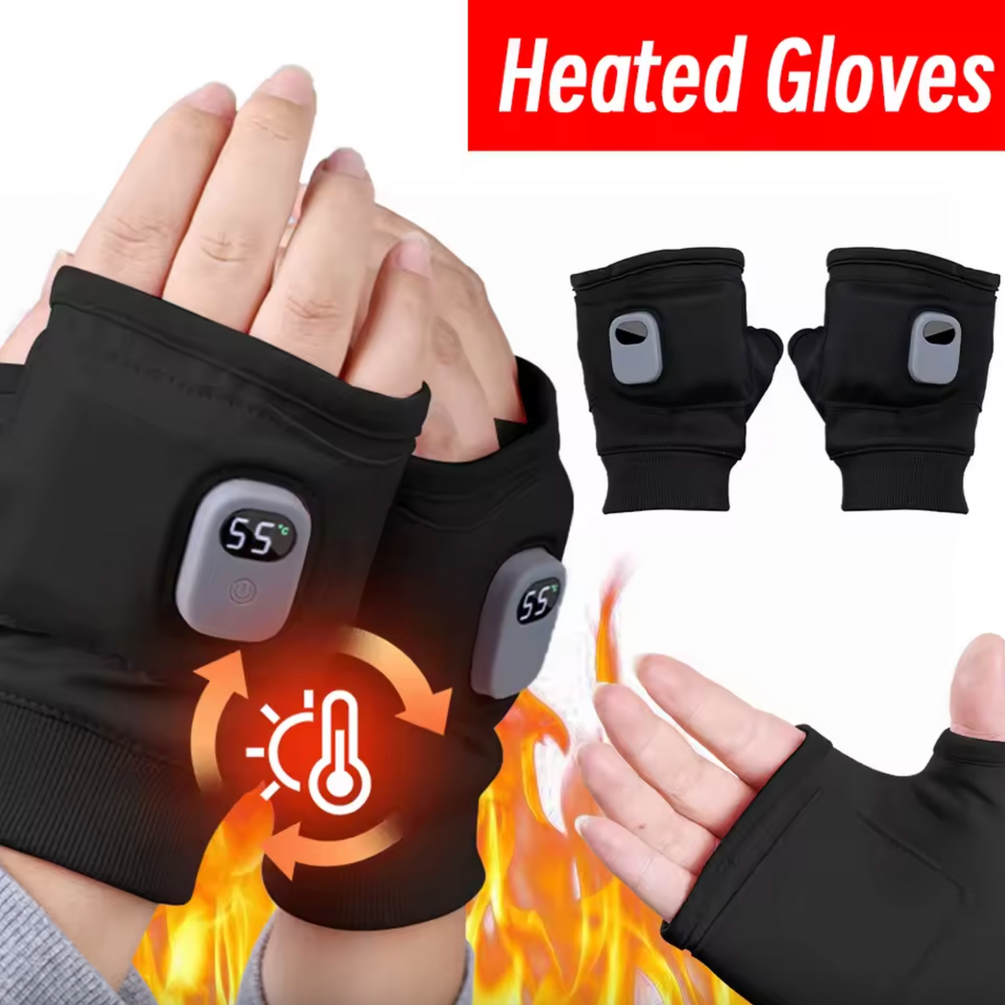 ✨Christmas Promotion✨Smart Thermostatic Heated Fingerless Gloves