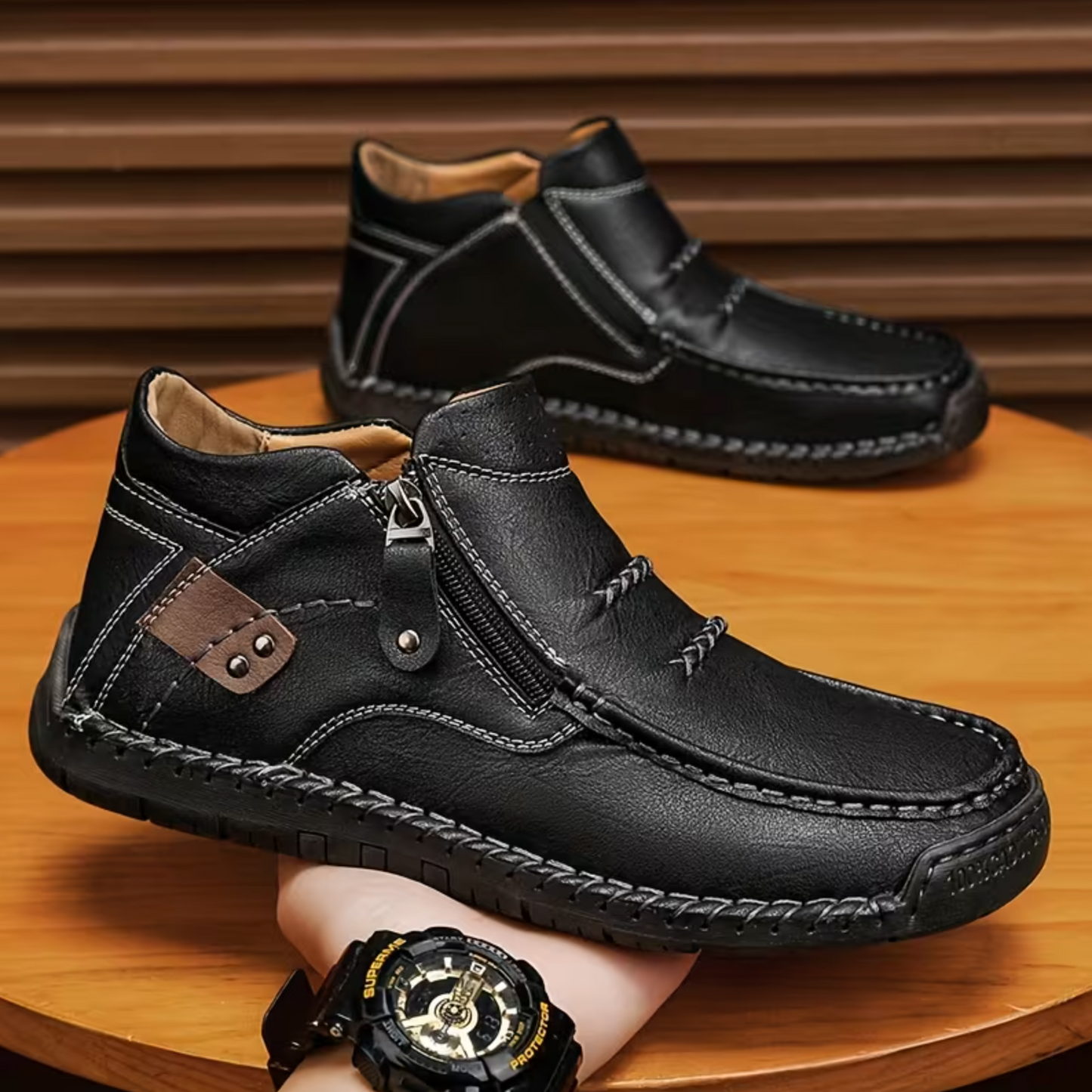 2026 EaseStep™ Classic Hand-Stitched Leather Loafers – Comfortable, Supportive, Slip-On