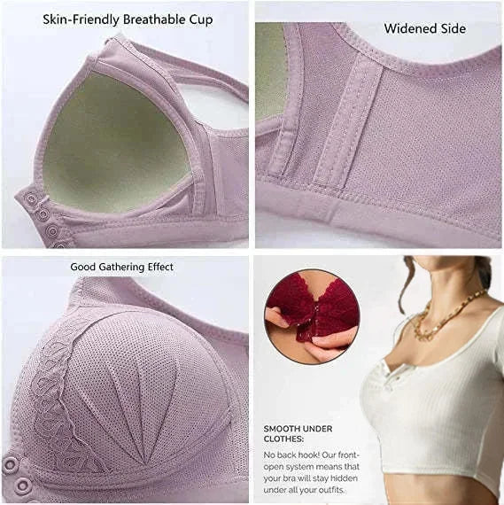 Buy 1 Get 2 Free - 2024 breathable cotton bra with front button