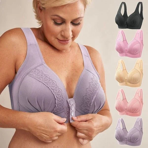 Buy 1 Get 2 Free - 2024 breathable cotton bra with front button