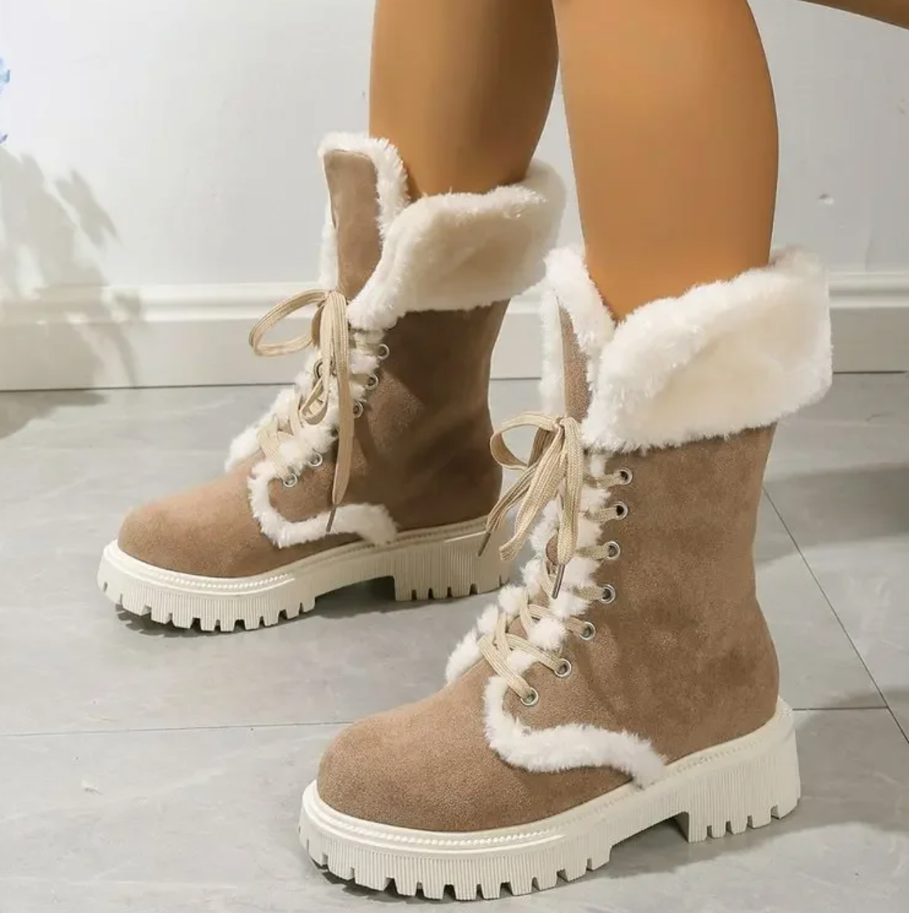 SafeStep™ Women’s Non-Slip Mid-Calf Cotton Boots – Warm, Supportive, Everyday Wear