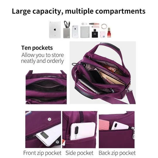 Women Large Capacity Waterproof Crossbody Shoulder Bag, Fashion Anti-theft Handbag