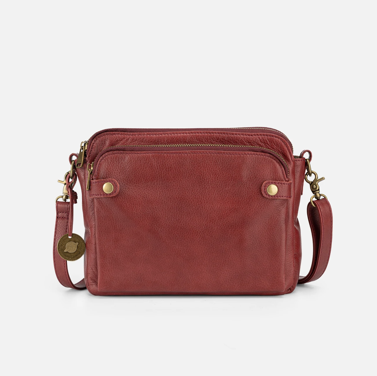 Three-Layer Leather Crossbody Shoulder & Clutch Bag