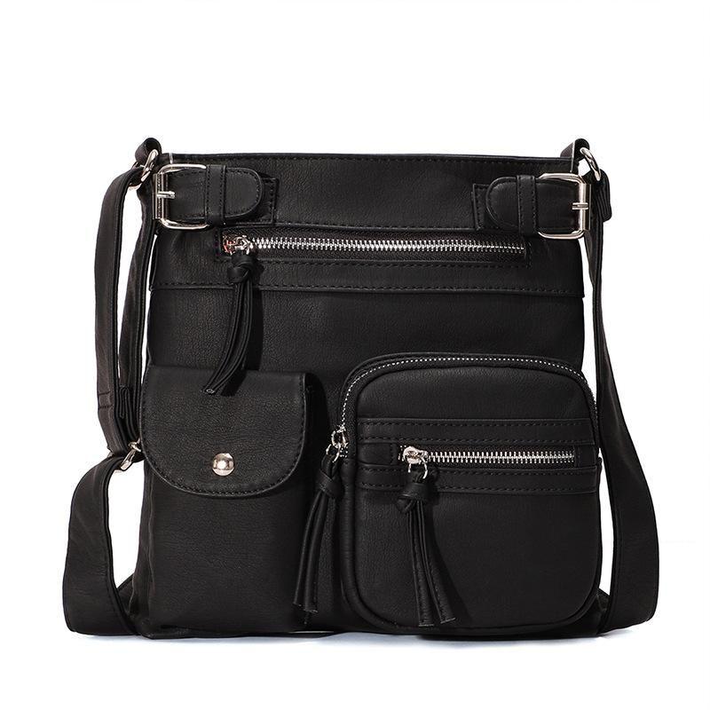 IVY™ Premium Soft Leather Crossbody Bag, Multi-Pocket Shoulder Bag