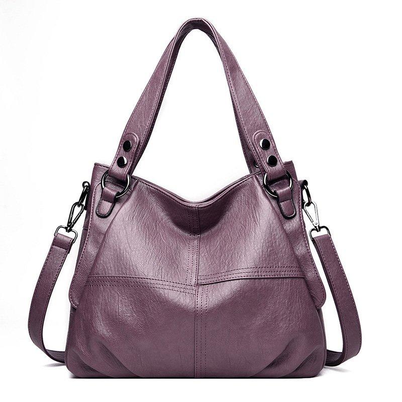 Women's Retro Soft Leather High Capacity Shoulder Bag