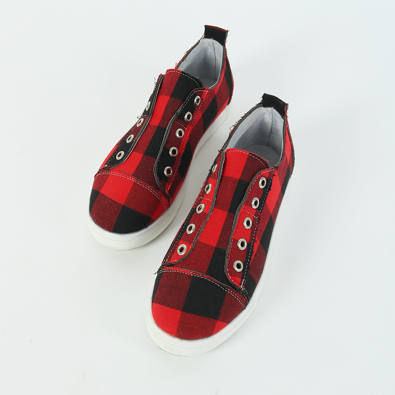 Plaid Slip-On Round Toe Flat Sneakers [2020 New Arrival]