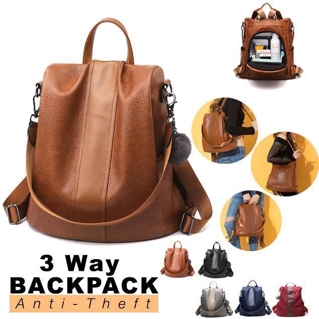 PREMIUM™ Leather Three Way Anti-Thief  Women's Backpack [Limited Stock]