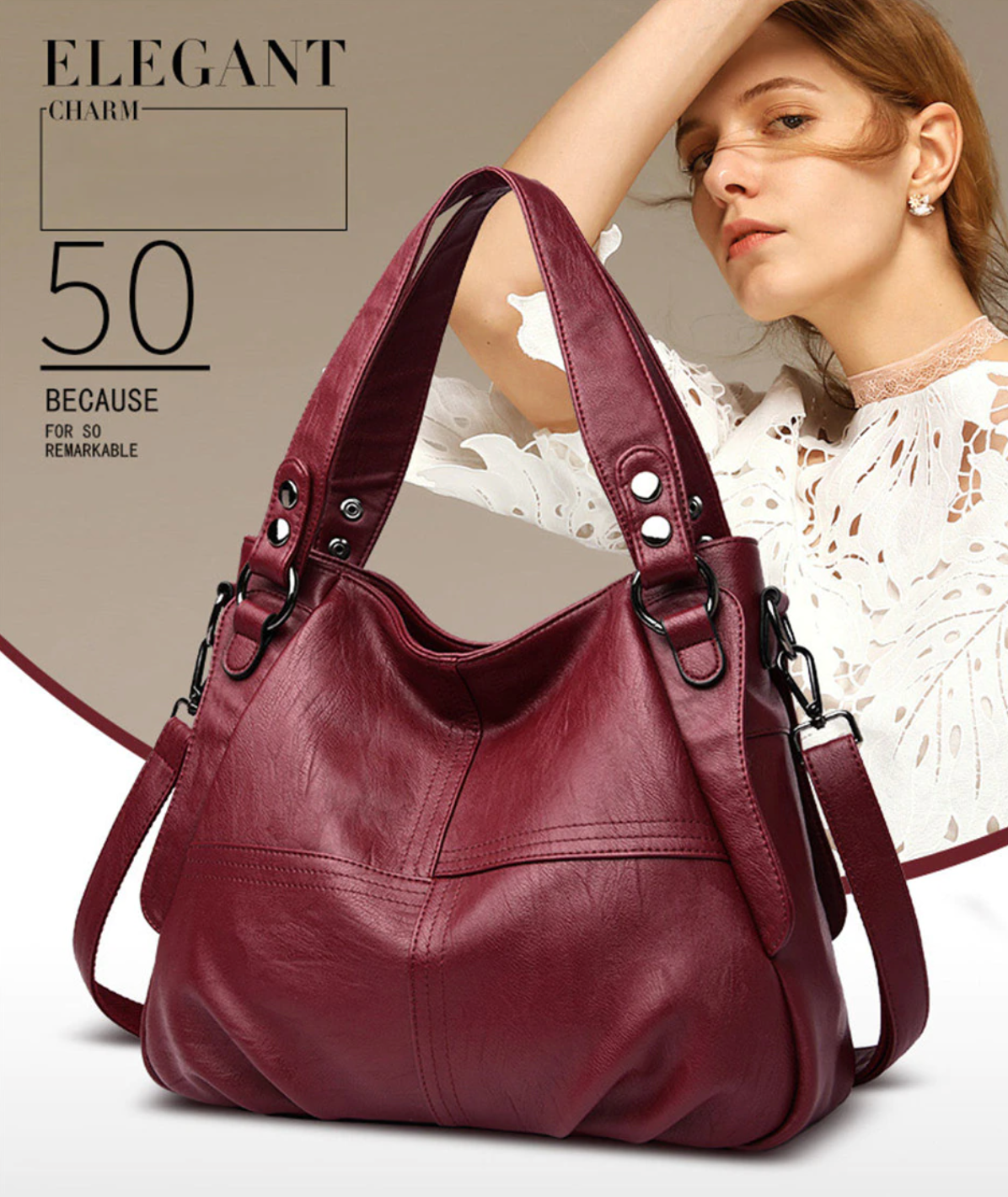 Women's Retro Soft Leather High Capacity Shoulder Bag