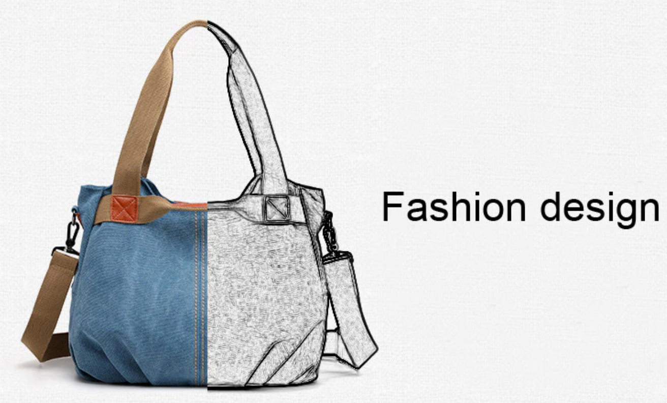 KARREN™ Women's Casual Vintage Hobo Canvas Daily Purse Top Handle Shoulder Tote Shopper Handbag