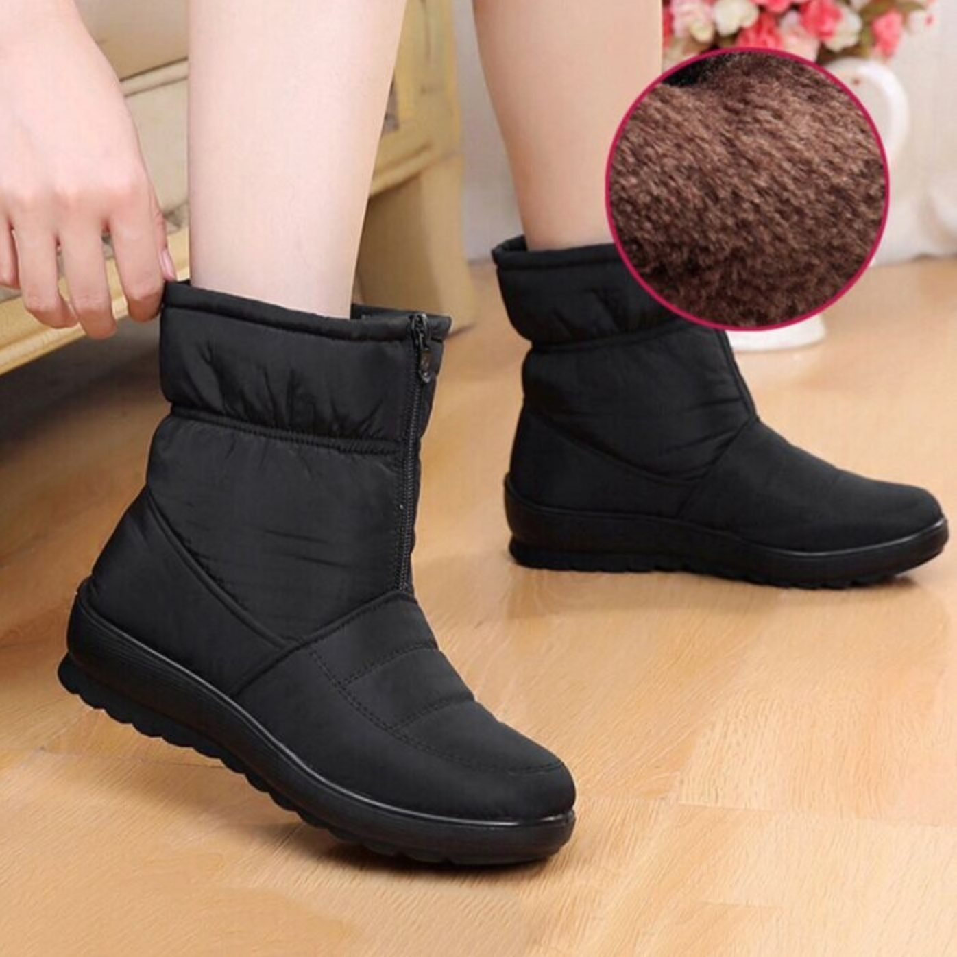 🔥2022 Women's Warm Snow Boots, Fur Lining Water Resistant Winter Shoes🎉