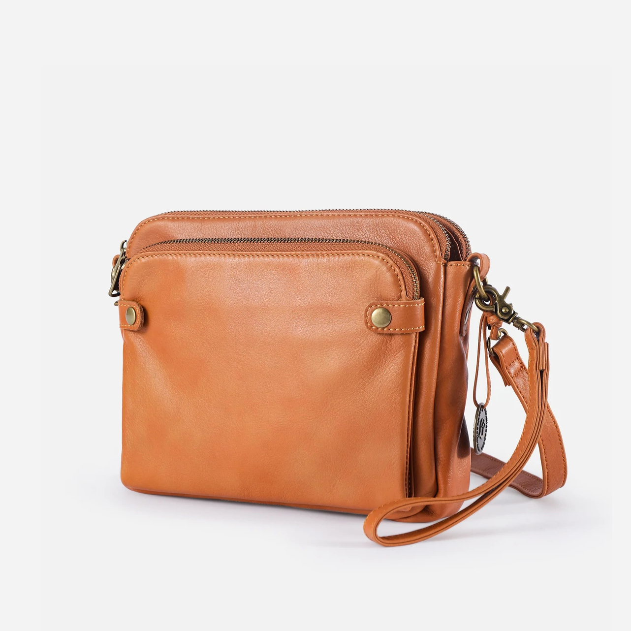 Three-Layer Leather Crossbody Shoulder & Clutch Bag