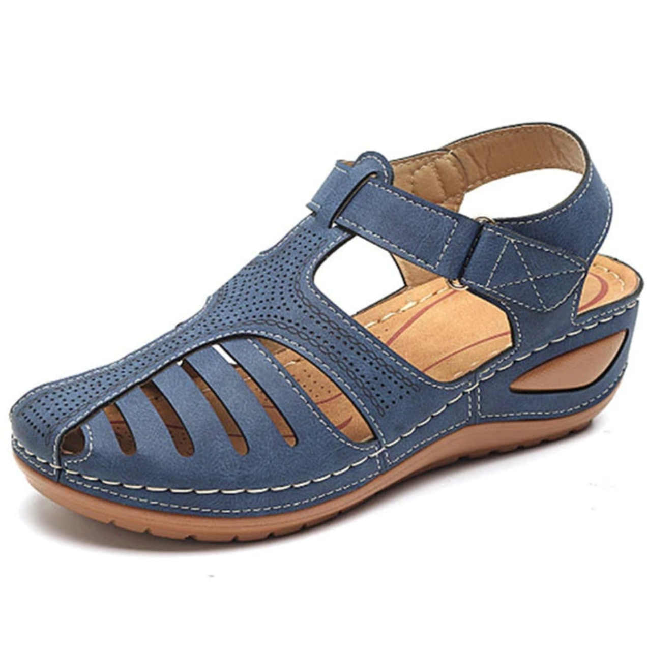 Soft PU Leather Closed Toe vintage Anti-Slip Sandals