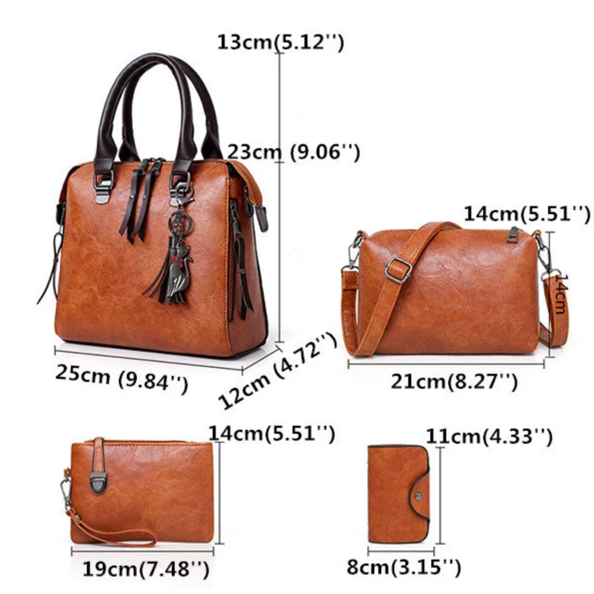 Premium Multi-function Leather Handbag Crossbody Bag Clutch Bag