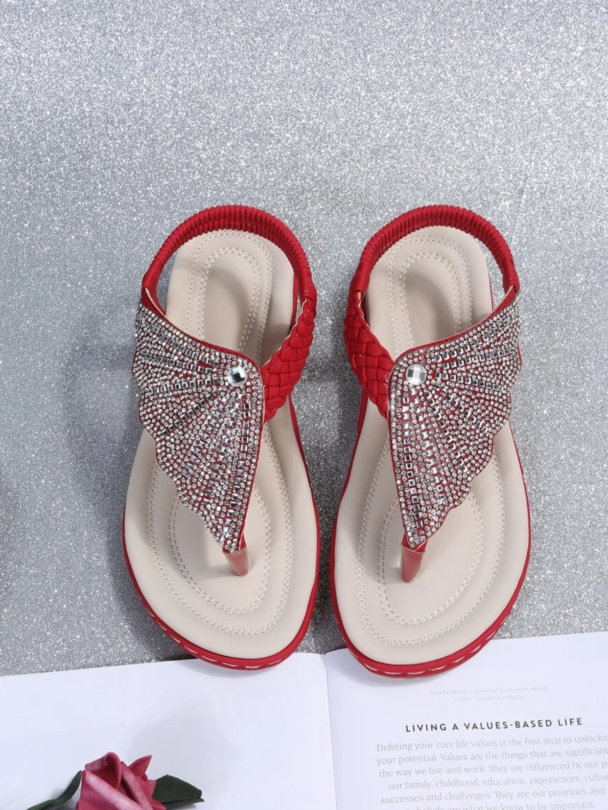 Women Casual Orthopedic Sandals, Crystal Rome Fashion Clip Toe Slippers [Limited time offer: Buy 2 Save More 15%]