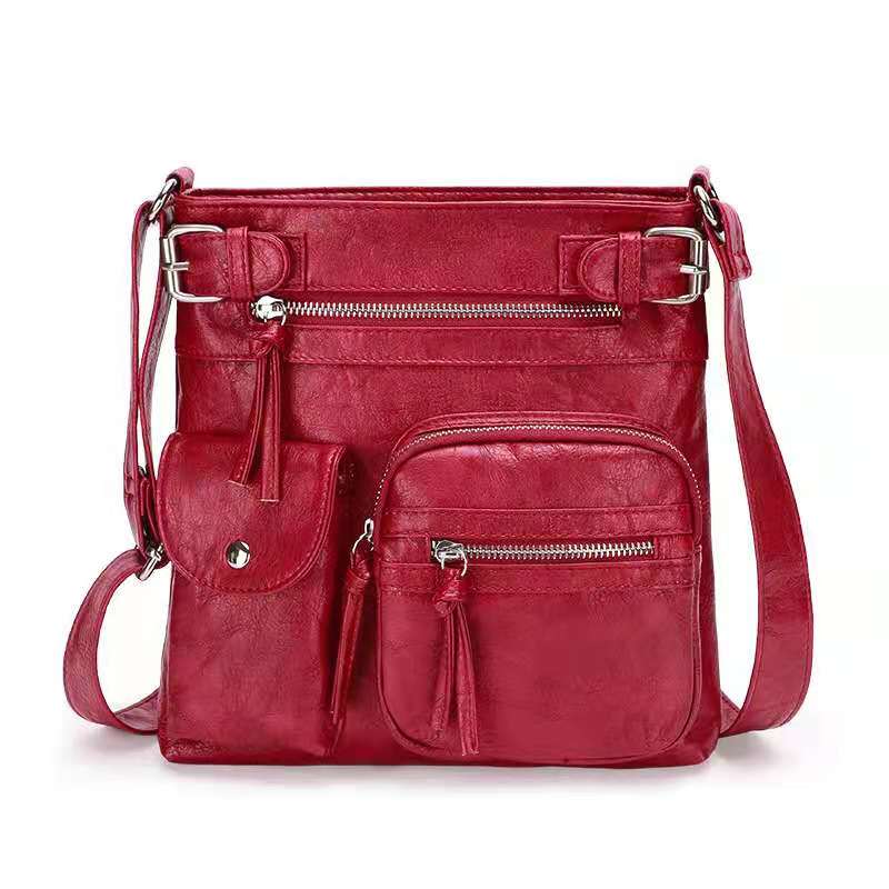 IVY™ Premium Soft Leather Crossbody Bag, Multi-Pocket Shoulder Bag