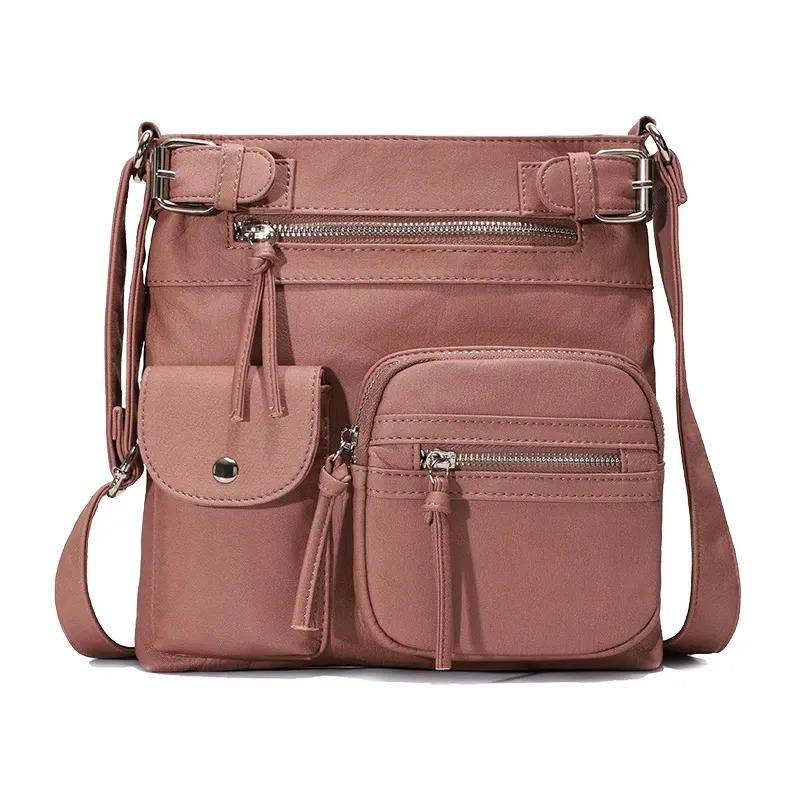 IVY™ Premium Soft Leather Crossbody Bag, Multi-Pocket Shoulder Bag